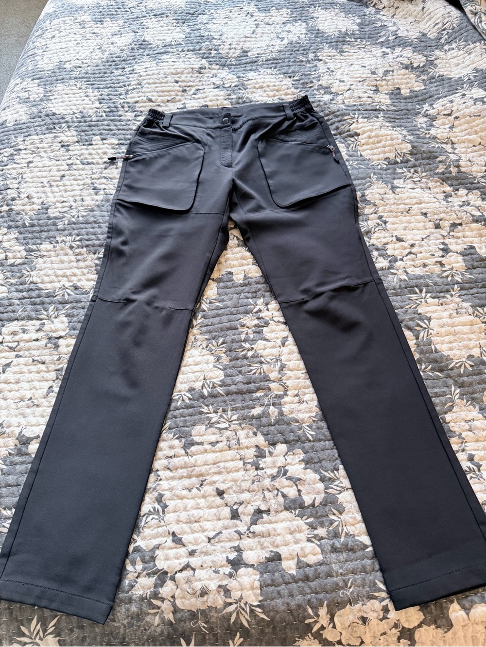 Women’s Black Cargo Work Pants with Utility Pockets (For Hiking)